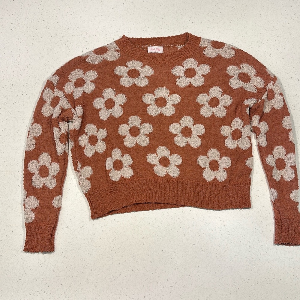 Small Oversized Pink Liliy sweater